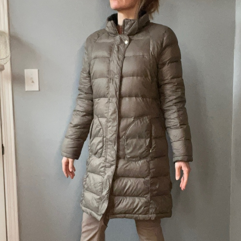 Calvin Klein Women's duck down Puffer Coat - Taupe / Sage